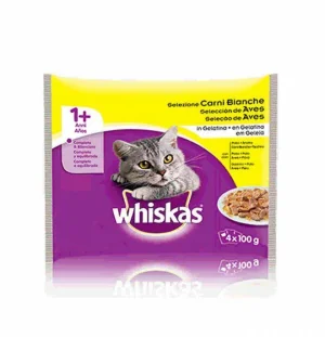 Whiskas Adult 1+ Carni Bianche in Gelatina 4 x 100 g