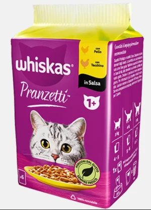 Whiskas Pranzetti Carni Bianche 1+ Pollo e Tacchino 6x50g
