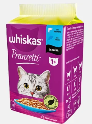 Whiskas Pranzetti Pesce 1+ Salmone/Tonno 6 x 50 g