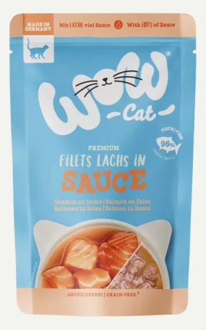 WOW Cat BST Gravy Salmone 8 x 85 g - Mangime Umido per Gatti