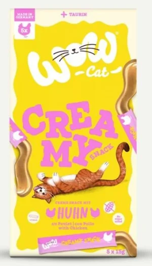 WOW Cat Creamy Snack con Pollo 5 x 15g