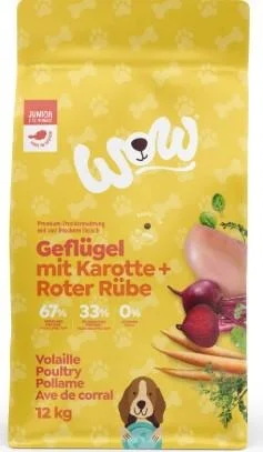WOW Dog Junior Pollame 12 Kg - Mangime Secco per Cuccioli