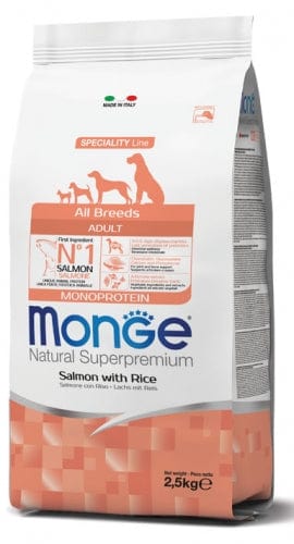 Monge Salmone e Riso per Cani Adulti All Breeds 12 kg