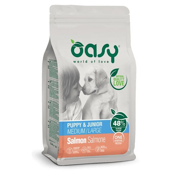 Oasy Mono Proteico Puppy & Junior Medium\Large Salmone
