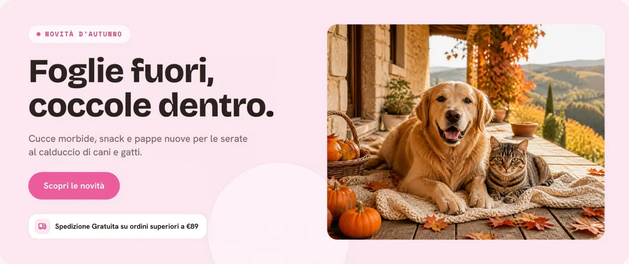 Novità d'autunno per cani e gatti: cucce, snack e pappe nuove