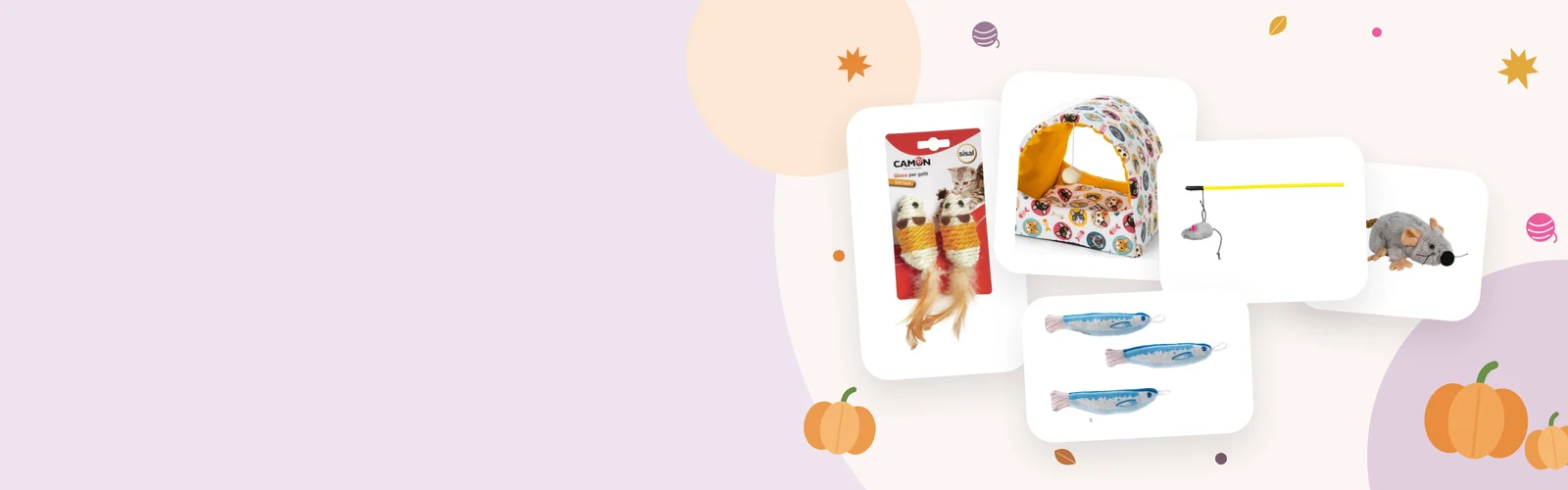 Giochi, topini, cucce e accessori per gatti in offerta per Halloween da Petmuffin