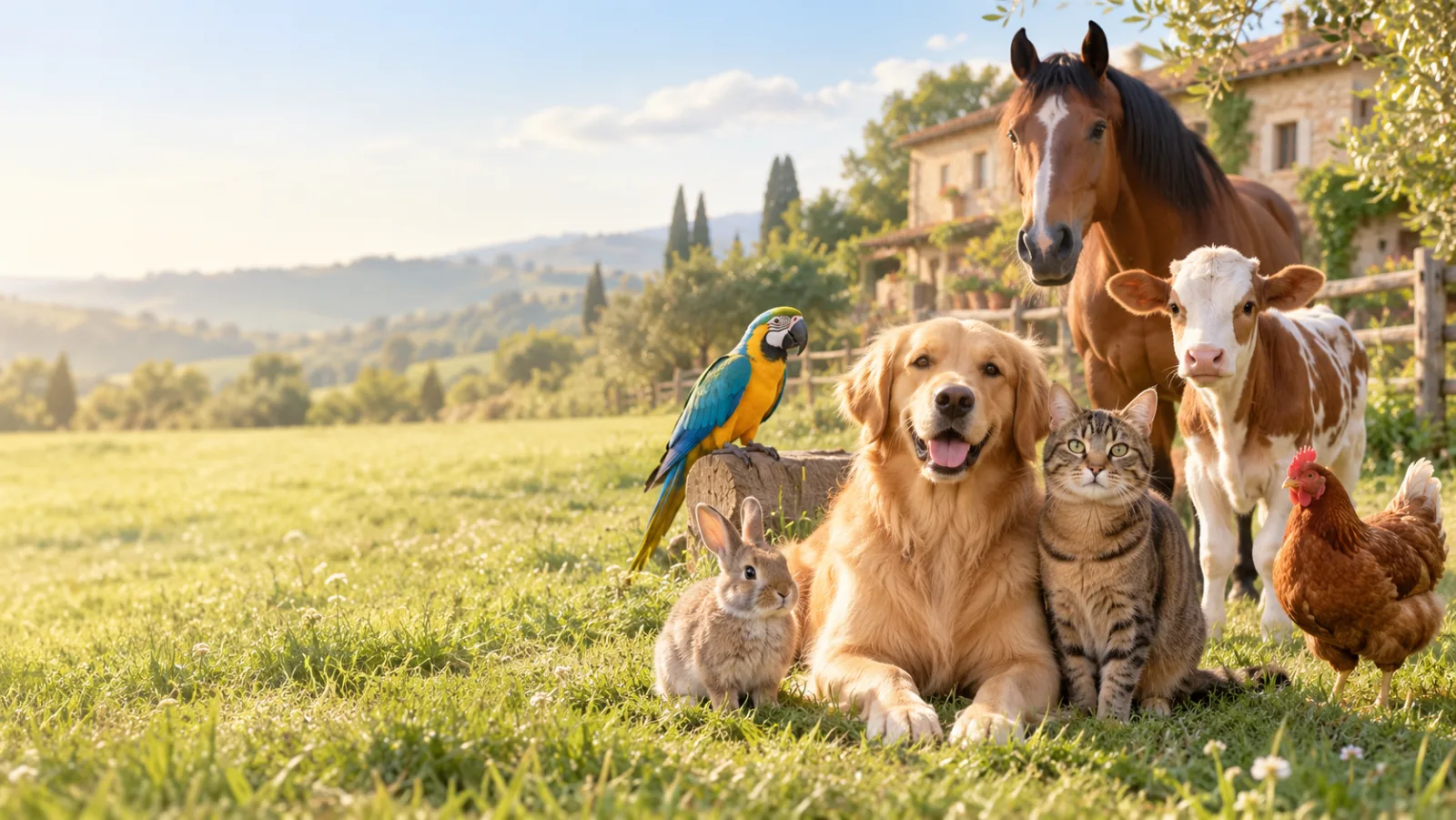 Cane e gatto felici